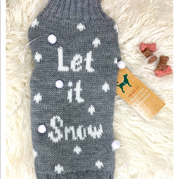 Mission Pets Other - -XS Doggie Sweater, “Let It Snow”❄️ Pom Pom
